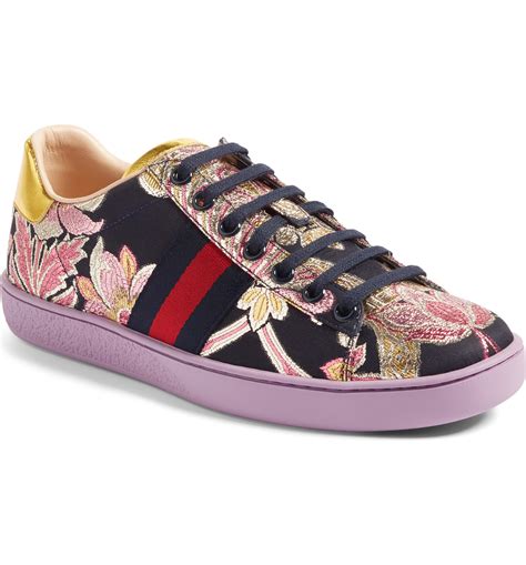 gucci floral printed shoes|gucci ace sneakers floral.